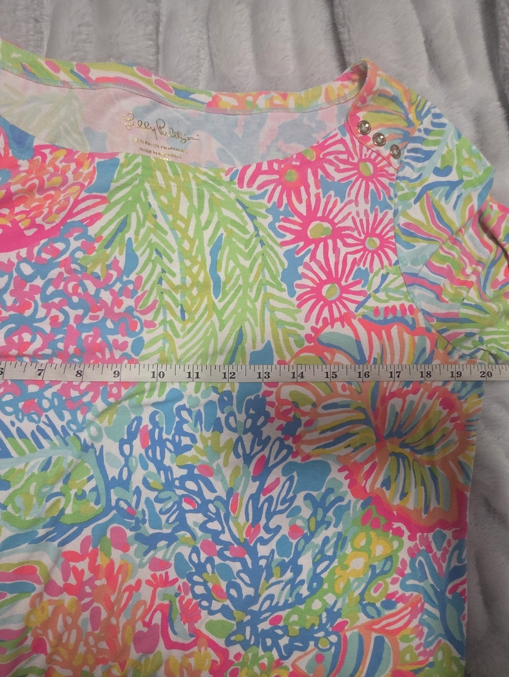 Lilly Pulitzer Sophie Dress Zanzibar Blue Bunny Business Size XL 3/4 Sleeve /cb - Picture 11 of 11